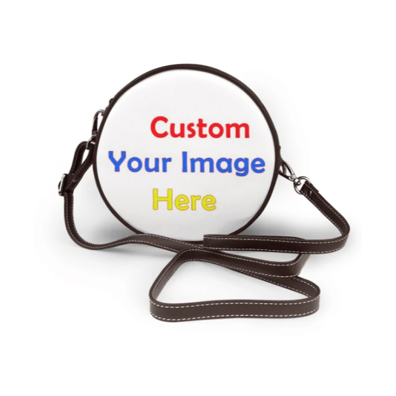 

Round Bag 3D Customize Your Pattern Bags Drop Shipping Microfiber Leather Women Mini Handbags Shoulder Tote Crossbody Dropship