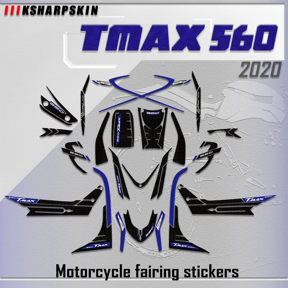 Гелевые 3D наклейки для мотоцикла Yamaha TMAX 560 на передний и задний бак топливного
