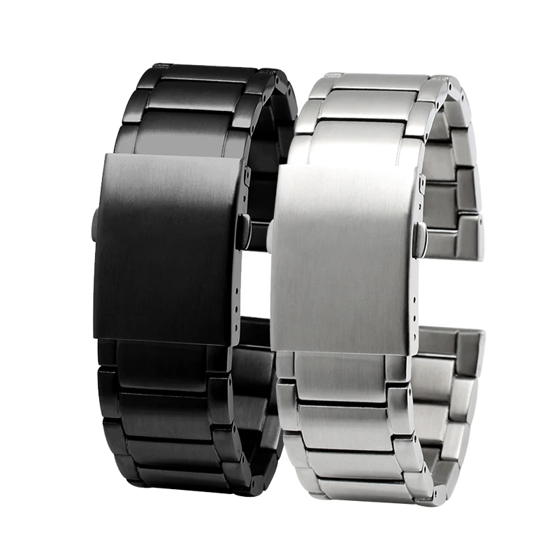 Браслет из нержавеющей стали с тремя бусинами металлический ремешок для часов