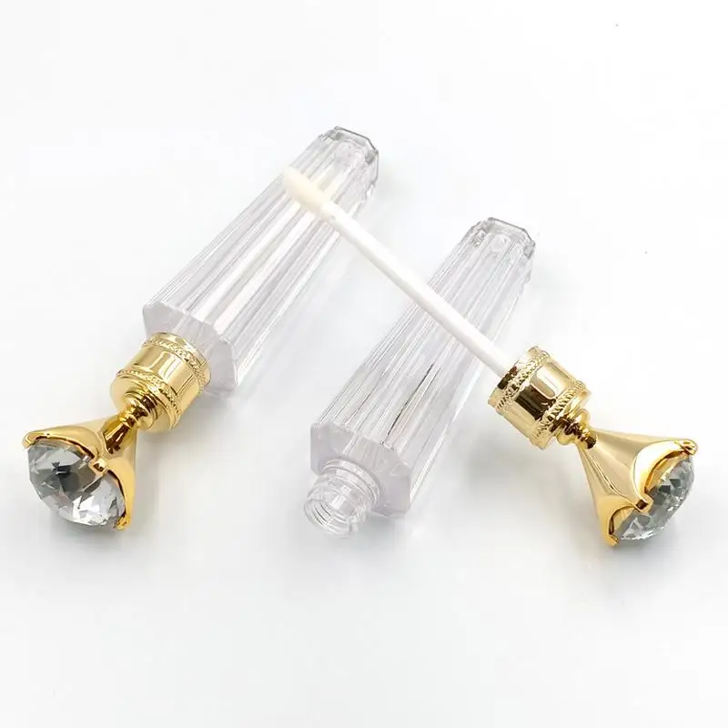 Tubos de brillo de labios de diamante, botella de viaje transparente, tubo de brillo de labios vac&iacute;o, contenedores de embalaje, botella de brillo de labios rellenable #822-1