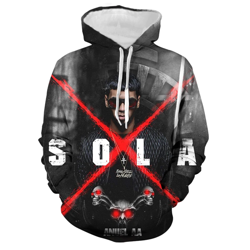 

3 To 34 Years Kids Hoodie Anuel AA 3D Hoodies Sweatshirt Boys/Girl Real Hasta La Muerte Printed Jacket Coat Children Clothes Top