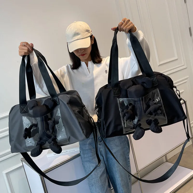 

New Travel Bag Female Cute Cartoon Lightweight Tote One Shoulder Luggage Bag Large Capacity Leisure Sports Gym Bag