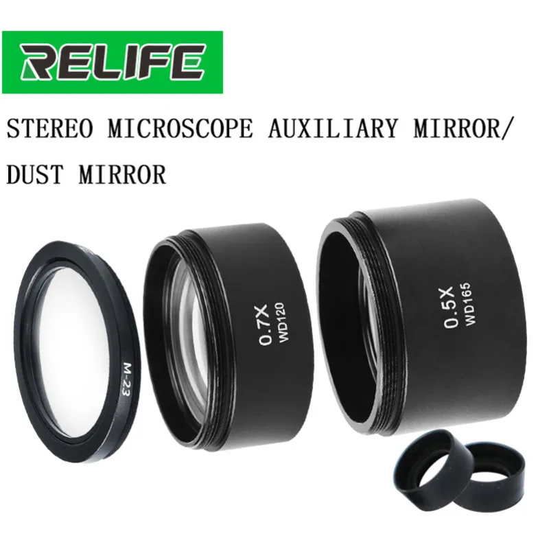 

RELIFE 0.5X 0.7X Microscope Auxiliary Objective Barlow Lens Increase Working Distance of Microscope or Dust Mirror Magnifier