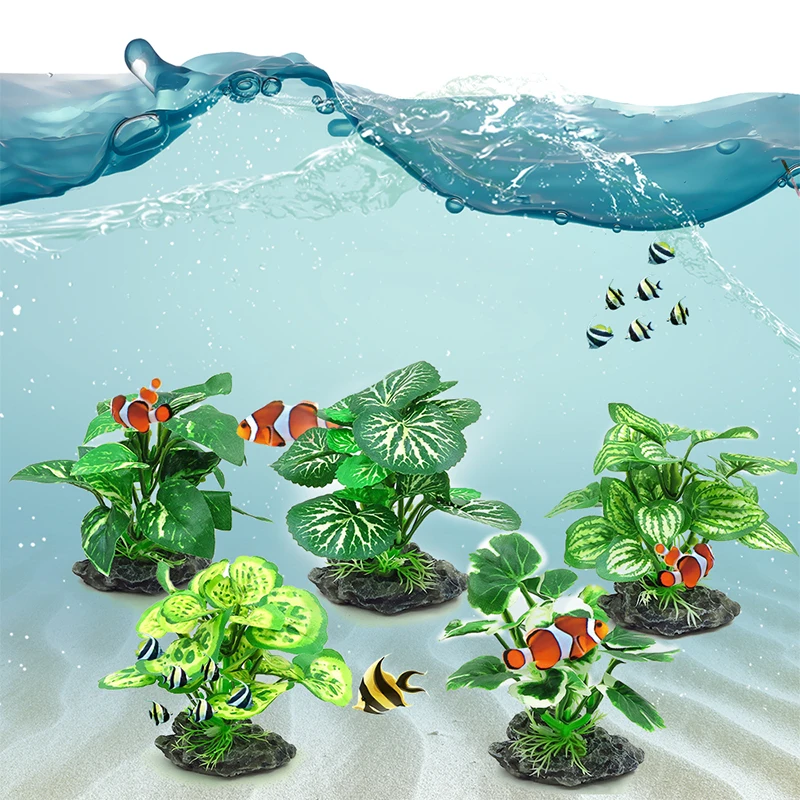 

Подводные искусственные водные растения, 1 шт., пластиковая имитация водяной травы, украшение, яркие цветные аквариумные Ландшафтные украше...