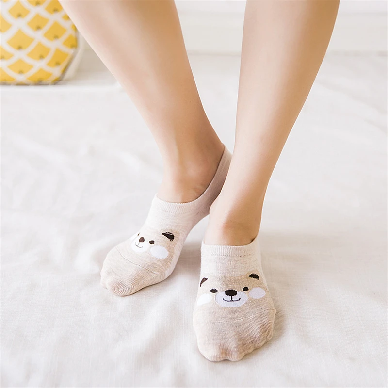 5 пар милые Harajuku женские носки с рисунками из мультфильмов принтом в виде панды и