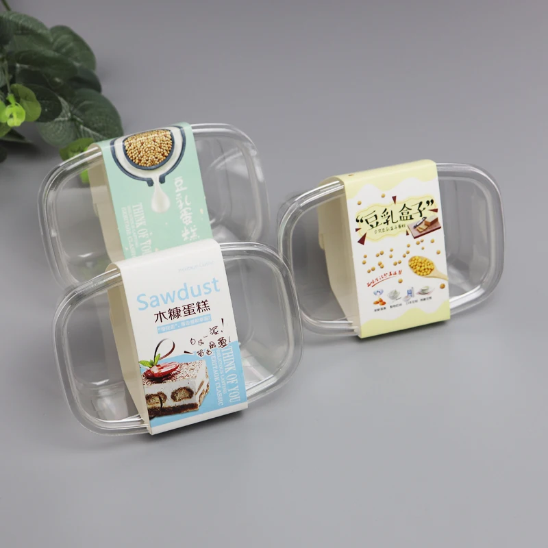 50pcs Transparent packaging food container 250ml square plastic box pudding ice cream fruit salad dessert cake cup with lid