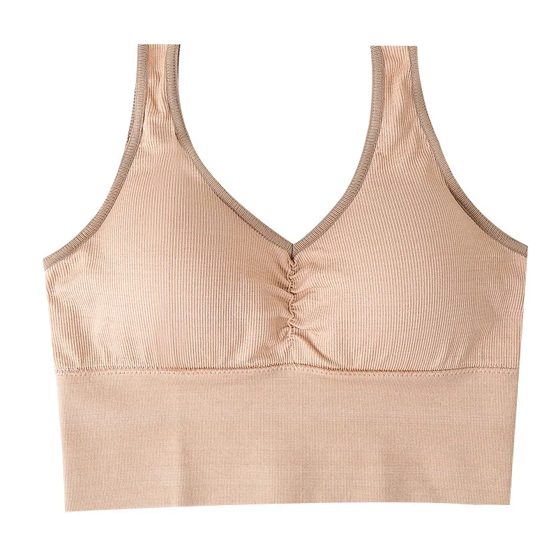 

Autumn and Winter Kaka Same Style 2014 Latex Pad Sling Beautiful Back Wrapped Bra Sports Underwear Women's Long Vest