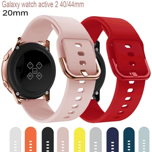20mm silicone smartwatch band for samsung galaxy watch active 2 40mm 44mm gear sport bracelet strap for amazfit bip gts 2 mini free global shipping
