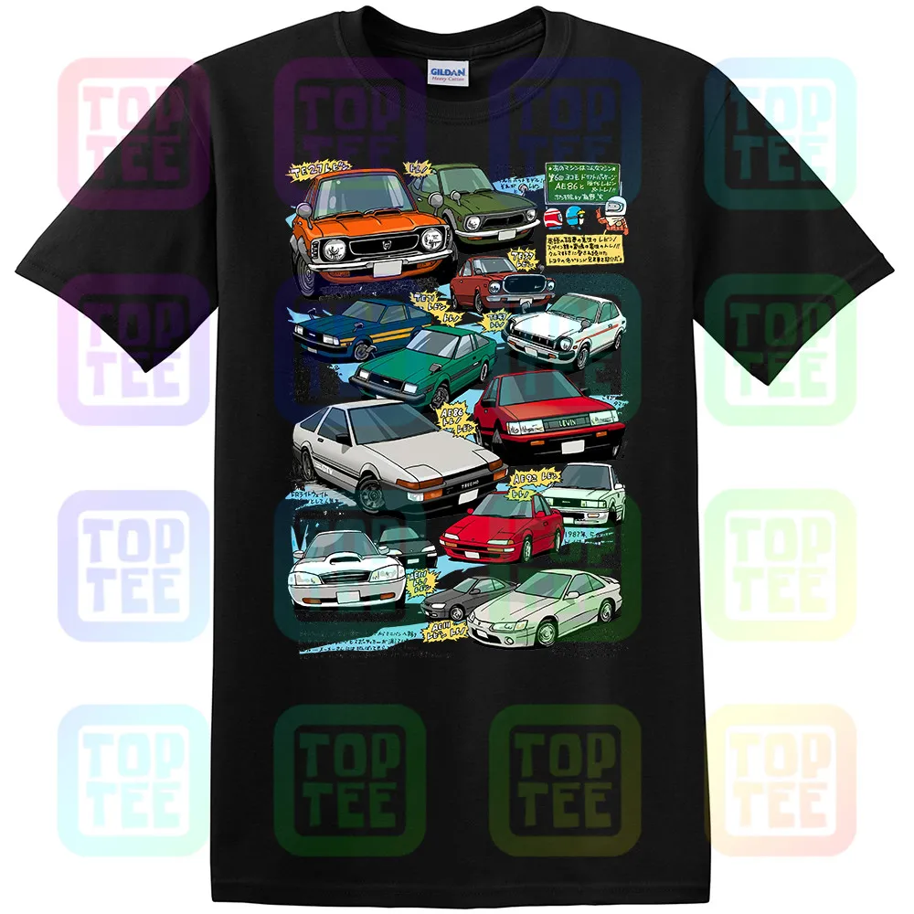Тойота Королла Тандер jdm ae86 ae92 te27 te37 te47 te71 Футболка-показать название оригинала