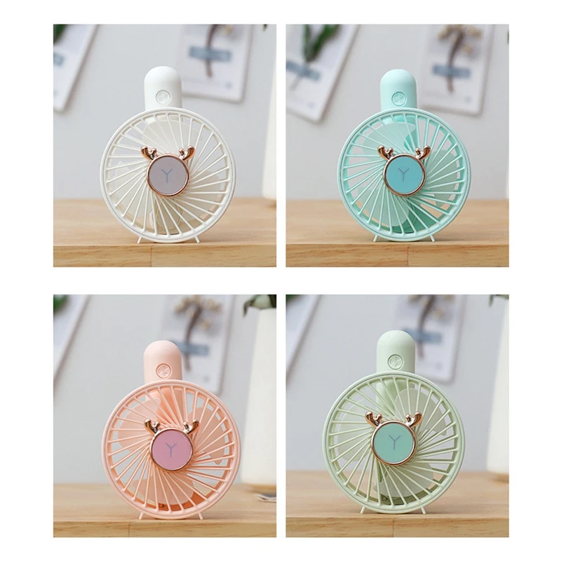 

Fold Handheld Fan USB Charge Adjustable 3 Speed Hanging Fan Rechargeable Outdoor Travel Fan