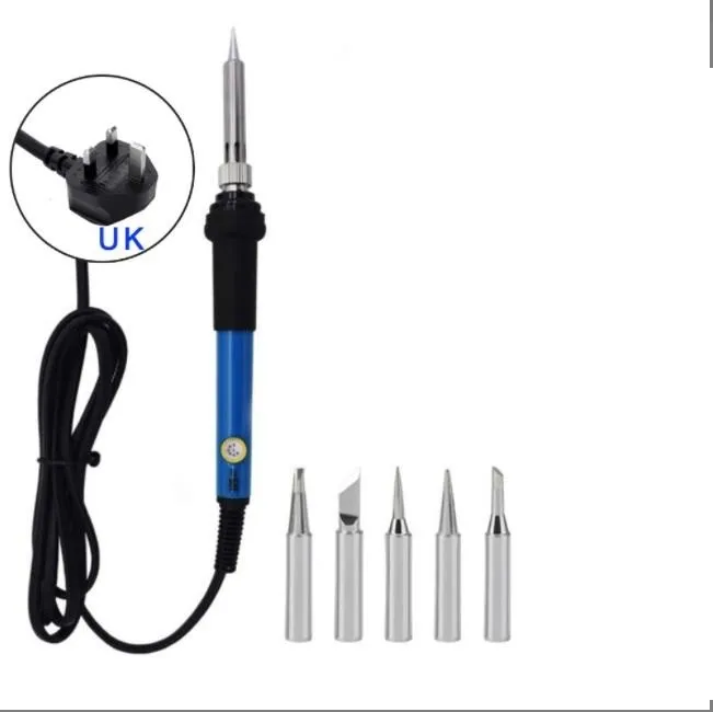 

1PCplug Thermostat Soldering Iron Kit With 5pcs Soldering Iron Tip Adjustable Temperature 60W Welding Set Tool 110V