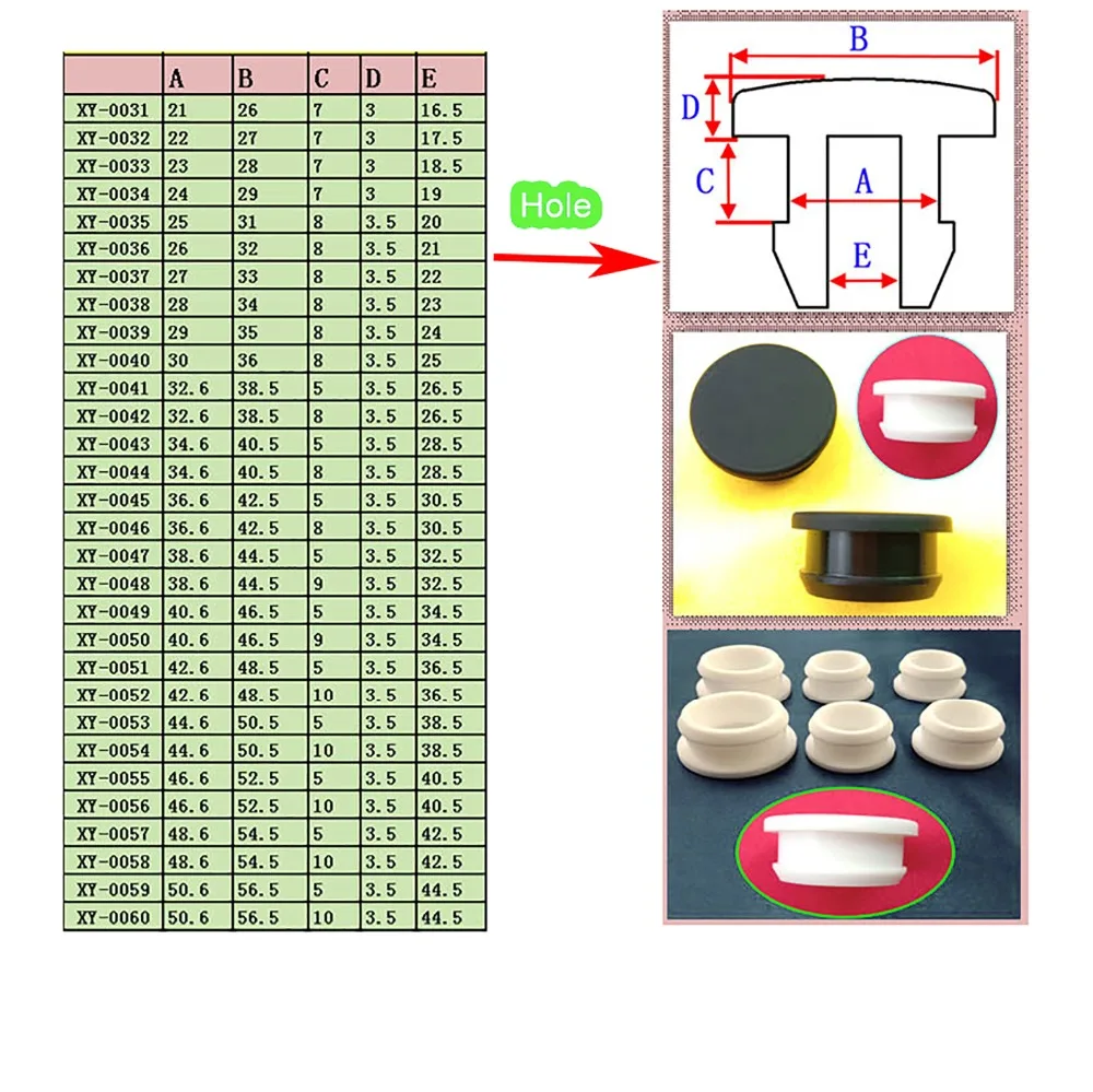 Серые пробки для отверстий из силиконовой резины 2 4 мм до 14 Т Тип заглушка