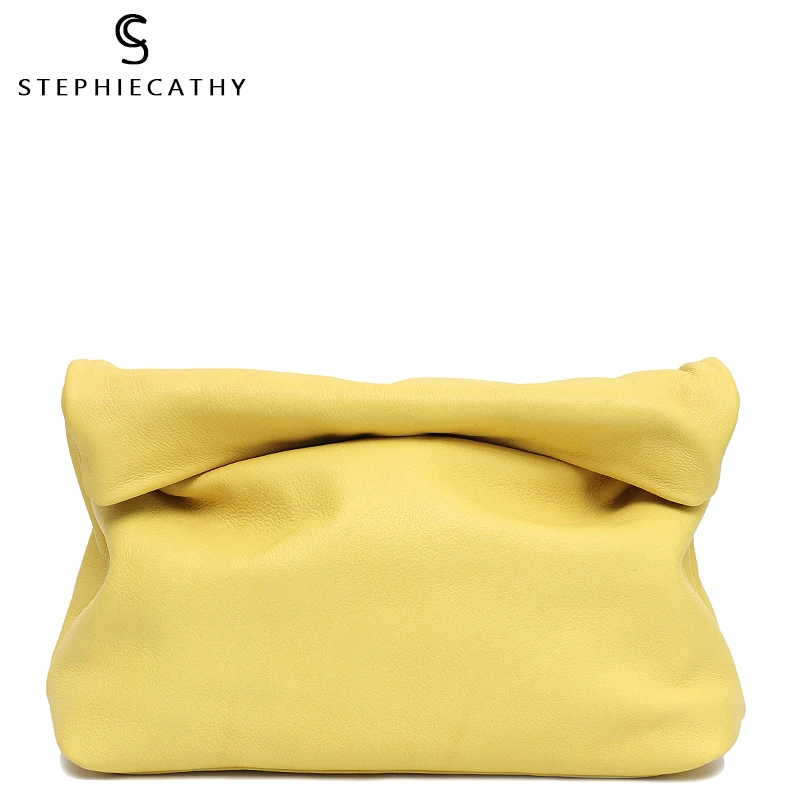 Модный Стильный клатч SC из натуральной кожи для женщин дамская сумочка макарон