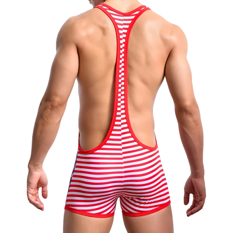 Мужской боди с принтом костюм трико промежность нижнее белье сексуальное