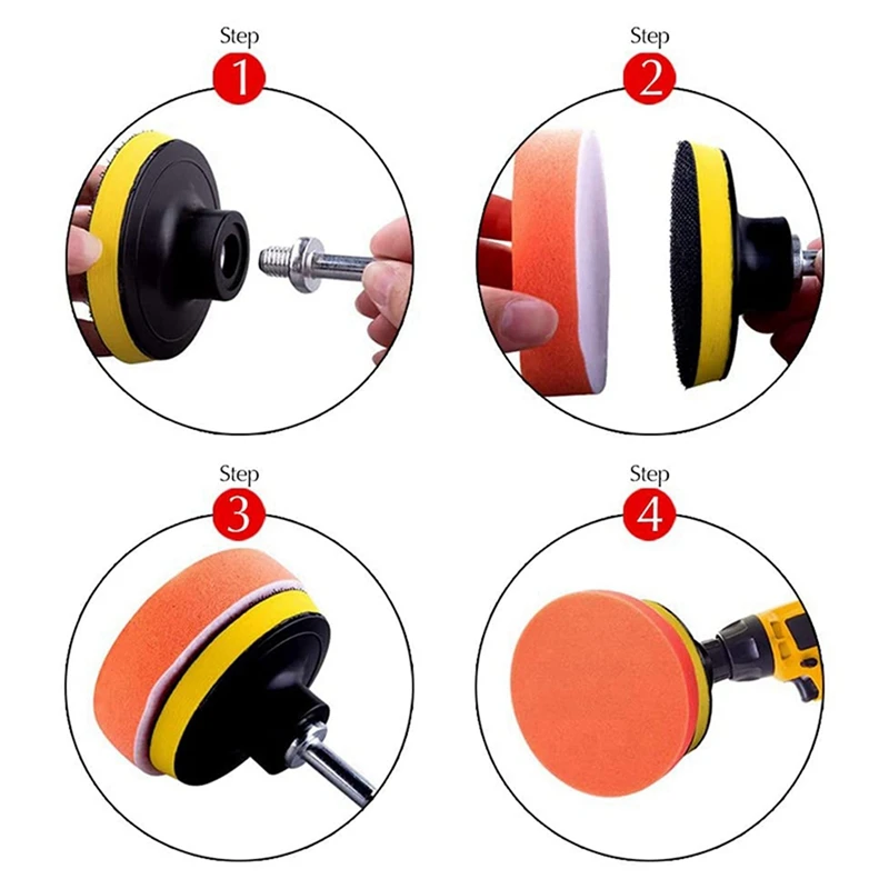 

1set Polishing Pad Kit, Car Foam Drill Bit Polishing Pad & 14Pc Countersink Drill Bit Wood Plug Cutter Carpentry