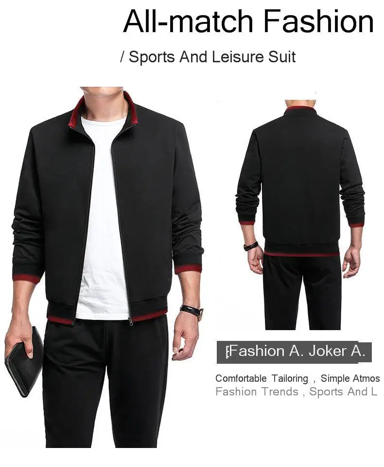Spring Autumn Men's Sweatshirt Set Two-piece Set Loose Sportwear Suit Casual Wear Tracksuit Men Dad Suit Chandal Hombre