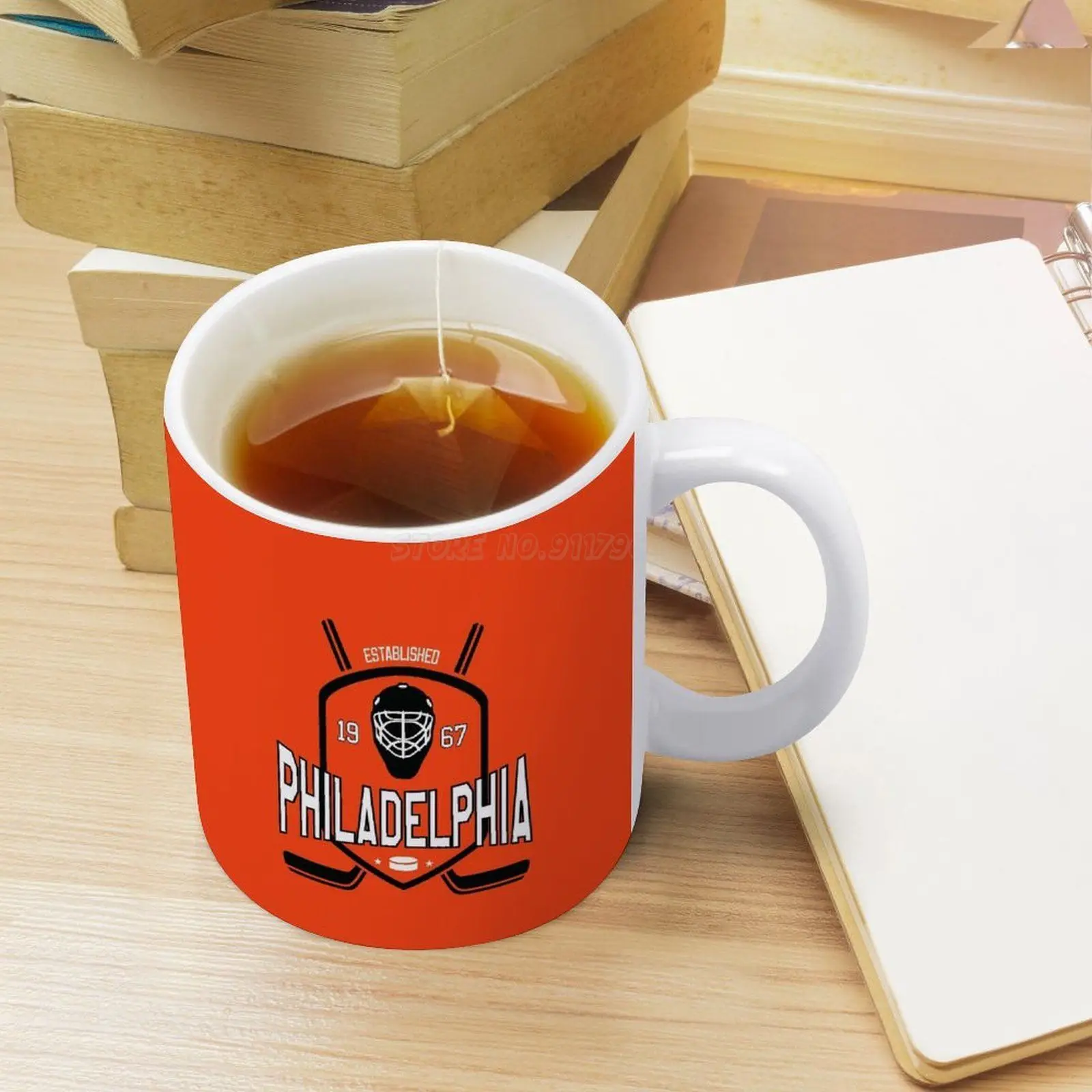 Белая керамическая кружка для хоккея подарок на день рождения молочные чашки и