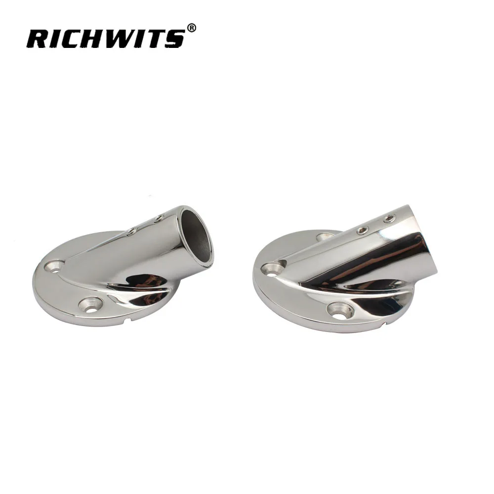 

2pcs 316 stainless steel round pipe seat yacht deck railing base 30 degree round rail base
