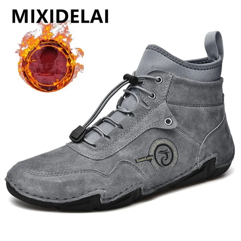 's Boots Keep Warm Men's Genuine Leather Snow Boots Soft Sol