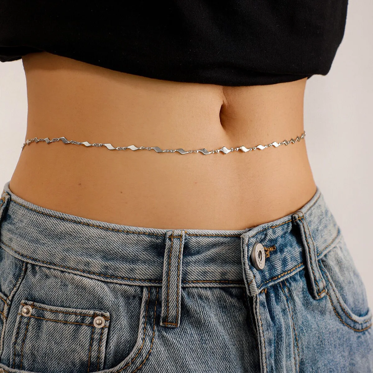 

Tree Leaf Diamond-studded Waist Chain Bohemian Leaf for Women GIRLS Chain Sexy Jewelry Party Belly Chain Fashion Jewelry
