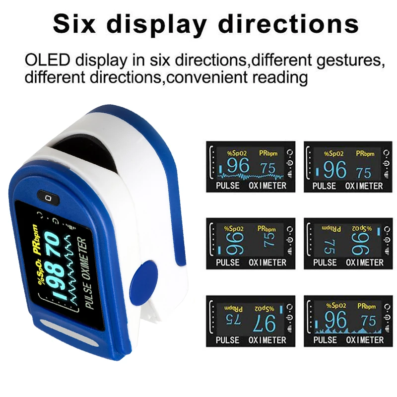 

Blood Oxygen Heart Rate Health SPO2 PR Oximeter, Medical Testing Pulse Oximeter, OLED Display Oximeter Oximetro de dedo Oxymetre