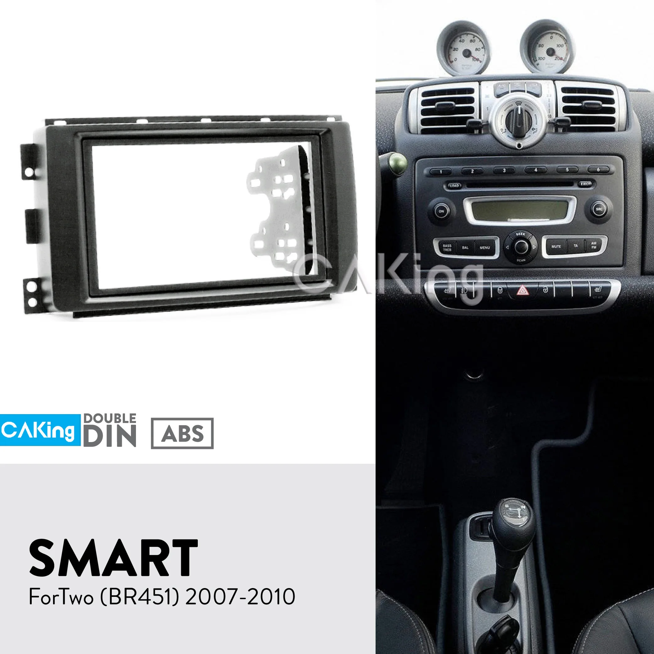 Двойная Din Автомобильная фасция Радио панель для Smart ForTwo (BR451) 2007 2010 Набор Фитингов