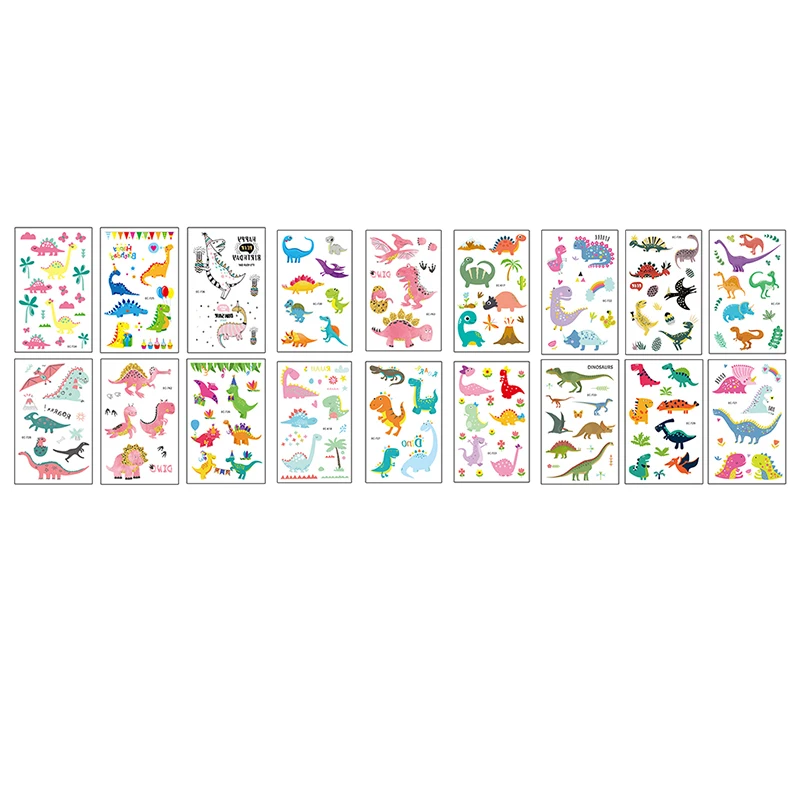 1pc Cute Tattoo Sticker Children Waterproof Fake Animal Dinosaur Temporary Tattoos Big Flower Nail Tips Body | Красота и здоровье