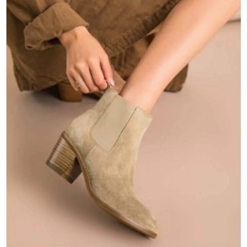

Sarairis 2020 Hot Sale Scrub Short Boots Woman Shoes Autumn Retro British Style Chunky Heels Chelsea Boots Female