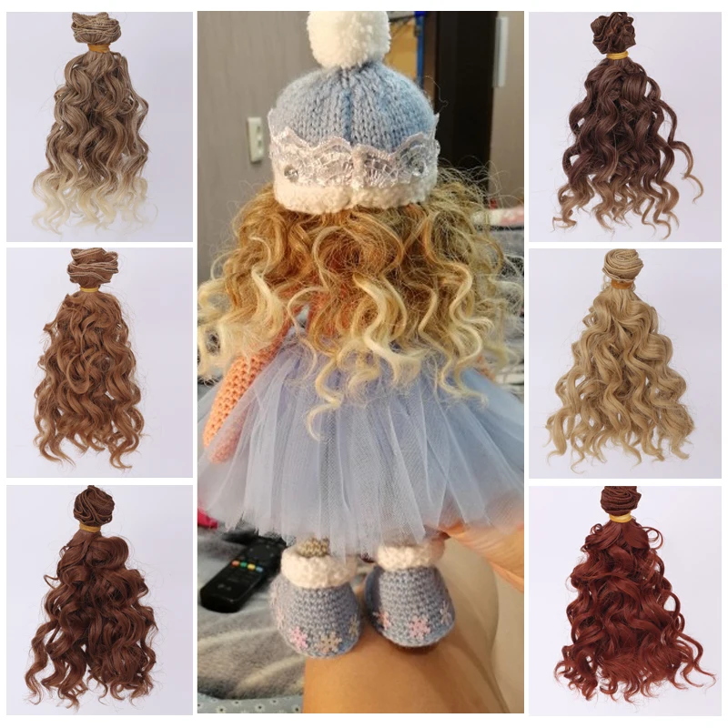 

Регулируемая кукла, аксессуар, 15*100 см, вьющиеся волосы для кукол 1/4 BJD/SD, корейское высокотемпературное волокно