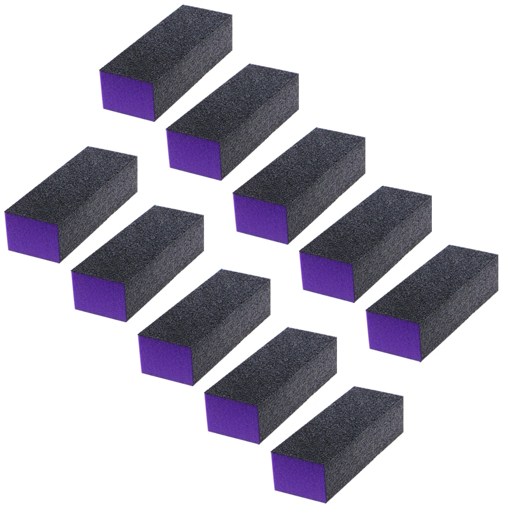 

X7JA 10 Pcs Black Purple Buffer Buffing Sanding Block Files Grit Nail Art Tool Set
