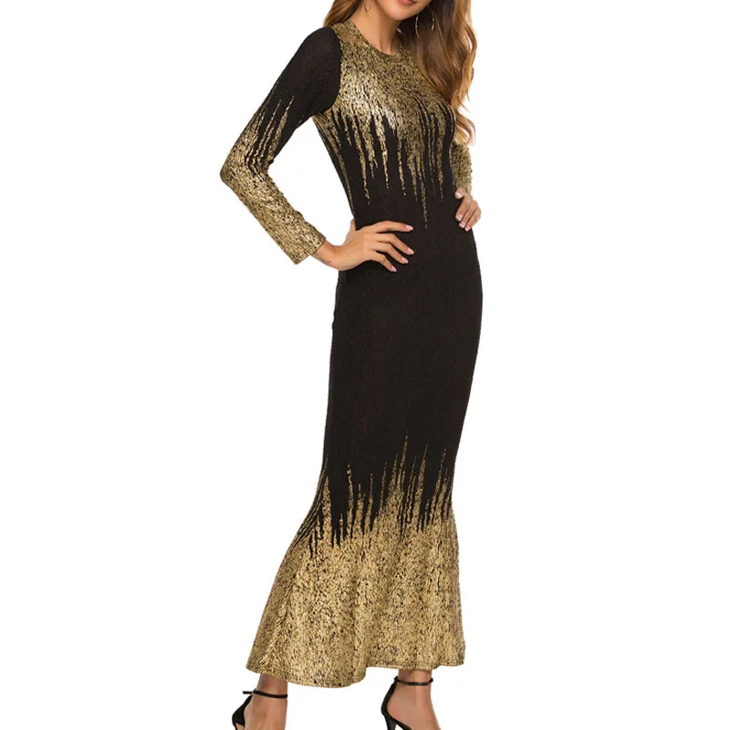 Uumaysari boutique Новое Женское модное платье с принтом рыбий хвост элегантное вечернее