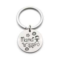 hot spanish mama stainless steel necklace key chain pendant mothers day gift