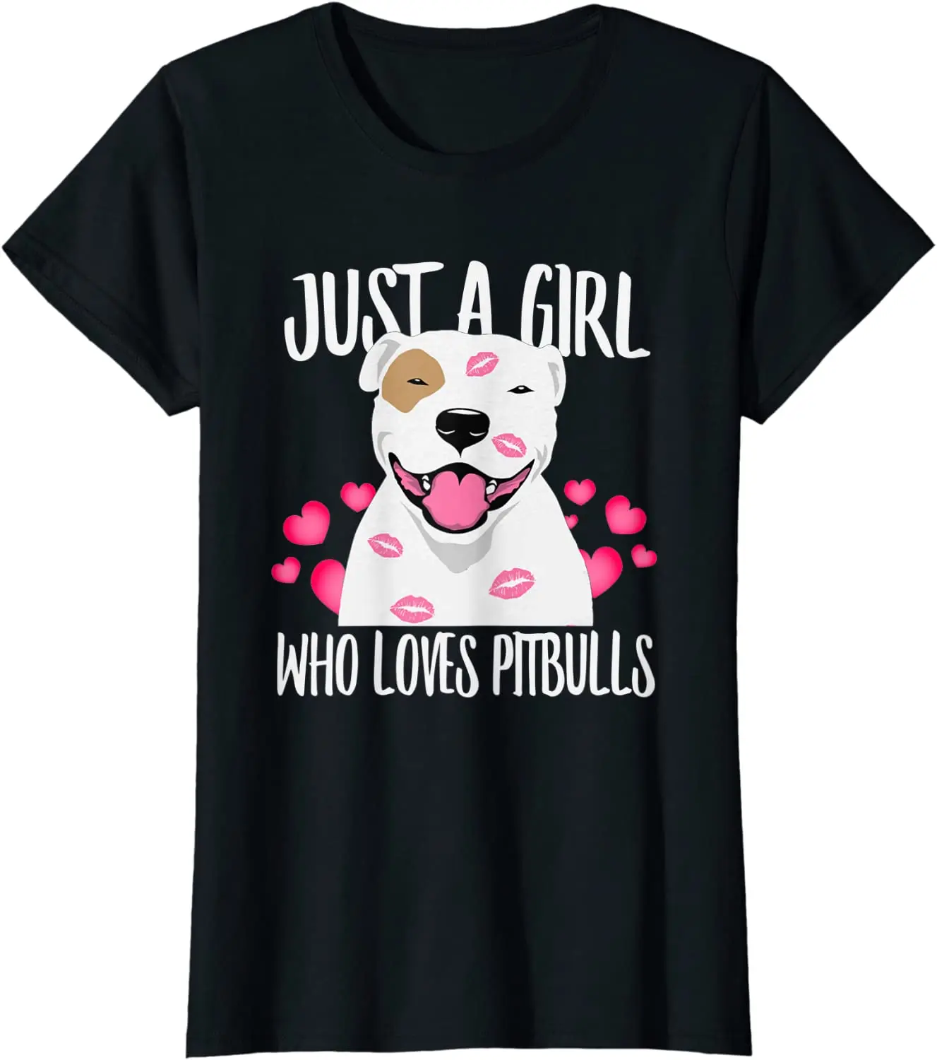 A Girl Who Loves Pit-bulls, Dog Love-r Dad Mom Boy Girl T-Shirt Normal Tees for Men Top T-shirts Customized Oversized
