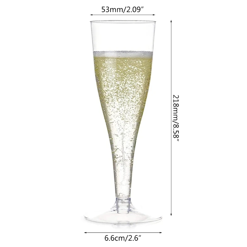 

6/12/20PCS Plastic Champagne Flutes Disposable Clear Wine Cups Toasting Glasses Wedding Party Supplies Drinkware