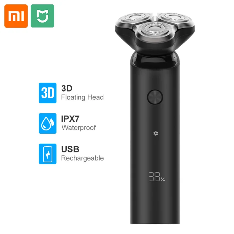 Xiaomi Mijia электробритва Мужская бритва триммер для бороды 3 головки гибкий сухой