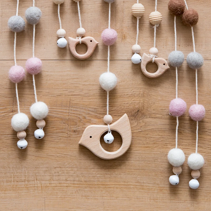 

Baby Nordic Style Rattles Mobile Wooden Beads Wind Chimes Bell Toys For Kids Room Bed Hanging Decor Tent Decor Photography Props