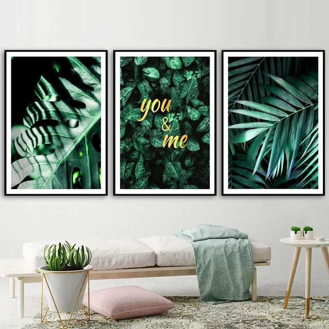 

Fresh Green Tropical Plants Leaf Nordic Posters And Prints Wall Art Canvas Painting Decoration Wall Pictures For Living Room