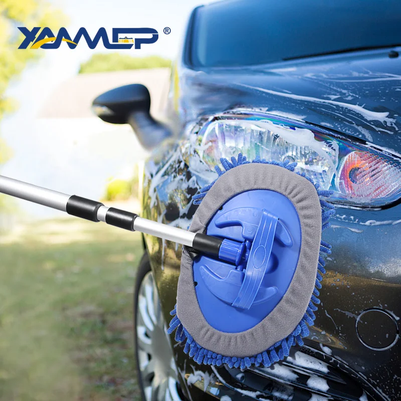 Car Wash Brush Cleaning Mop Chenille Broom Water Flow Windows Squeegee Telescoping Handle Foam Bottle Car Accessories Xammep