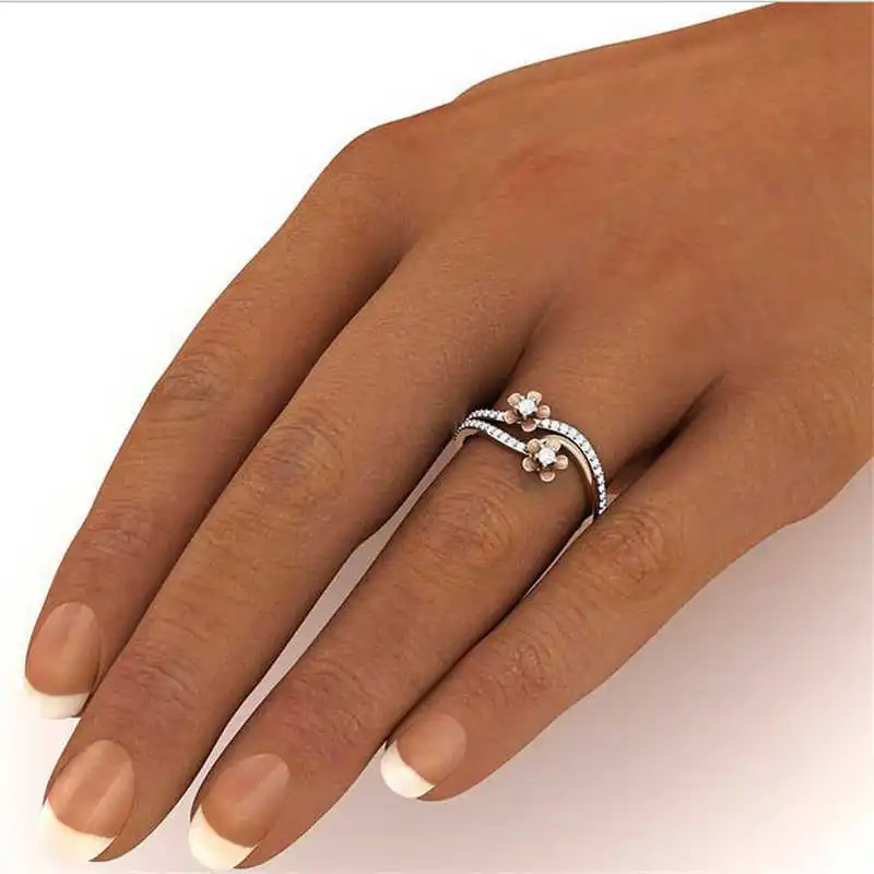 

Популярное кольцо с белым цветком 1.23ct для элегантных женщин, Свадебные вечерние Обручальные кольца, подарок, размер 6-10