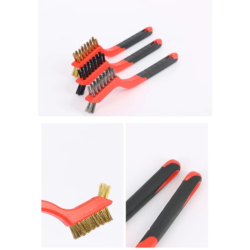 

Multifunctional Powerful Cleaning Brush Stainless Steel Brush Nylon Brush Perfect for Scrubbing Grout Irrigating Cement 7XEA