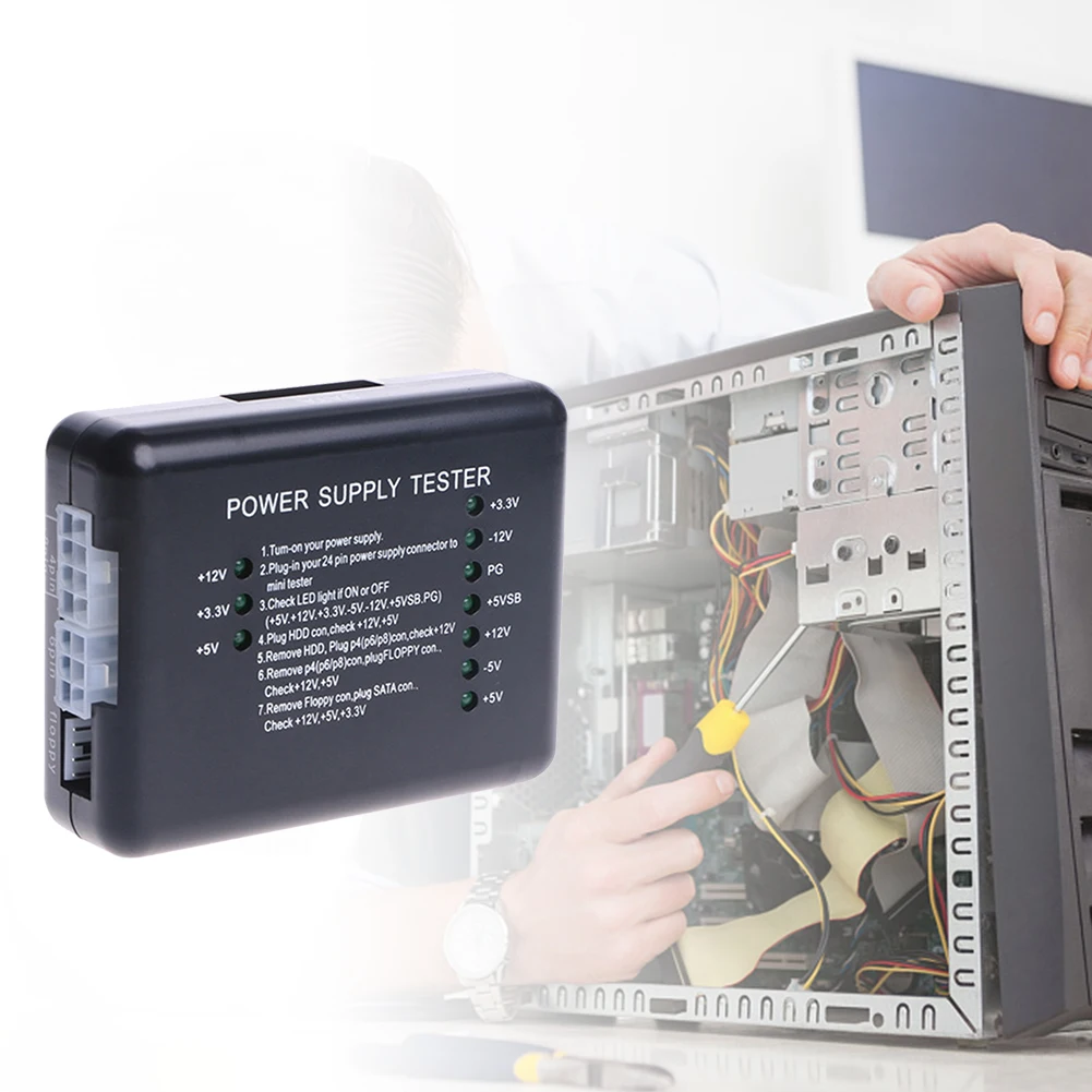 20/24 контактов ATX SATA HDD тестер источника питания измерительный прибор компьютерный