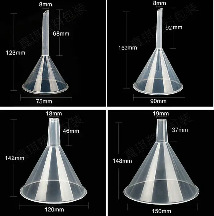 DIA30mm до 150mm пластиковая коническая Воронка прозрачная треугольная для