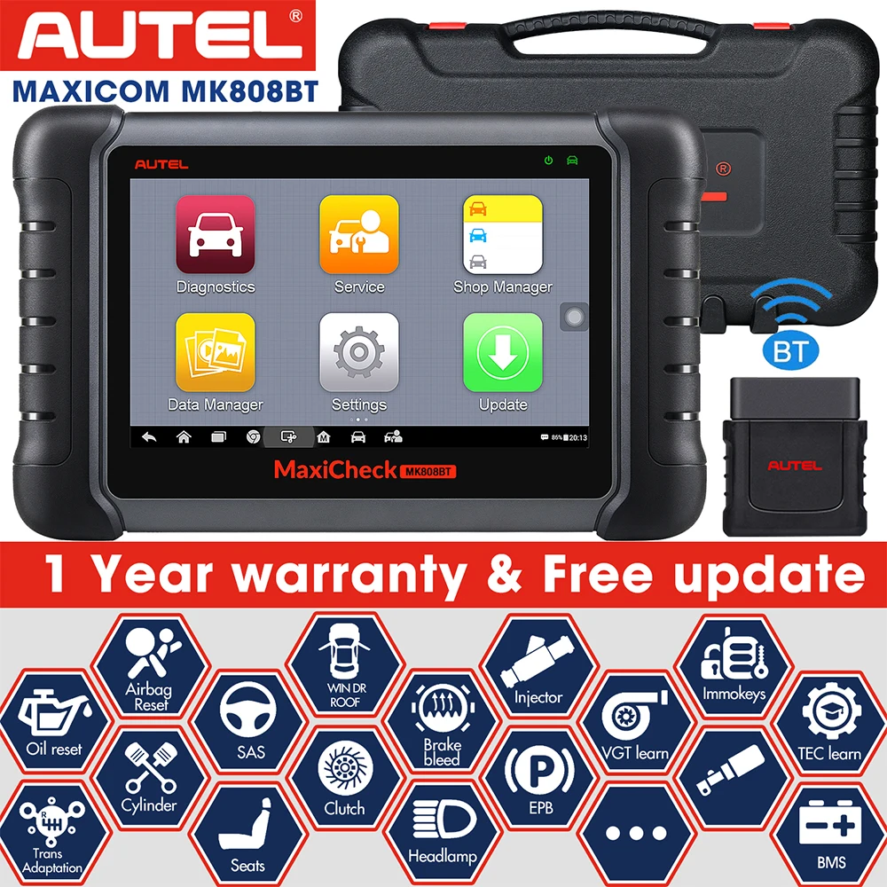2021 Autel MaxiCOM MK808BT OBD2 Bluetooth совместимый автомобильный диагностический сканер MK808