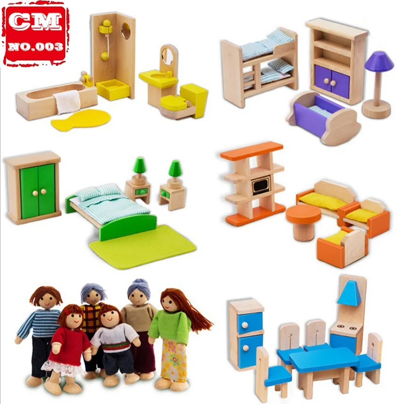 

Dollhouse Furniture Wooden Dolls Set Toys Dollhouse Miniature Furniture For Kids Simulation Furniture Miniature Toys Pretend