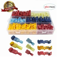 360pcs t tap wire connectors self stripping quick splice electrical wire terminals insulated male disconnect spade terminal kits