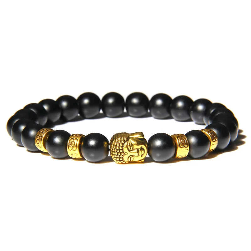 Браслеты Будды бусины черный оникс молитвенные браслеты для мужчин и женщин