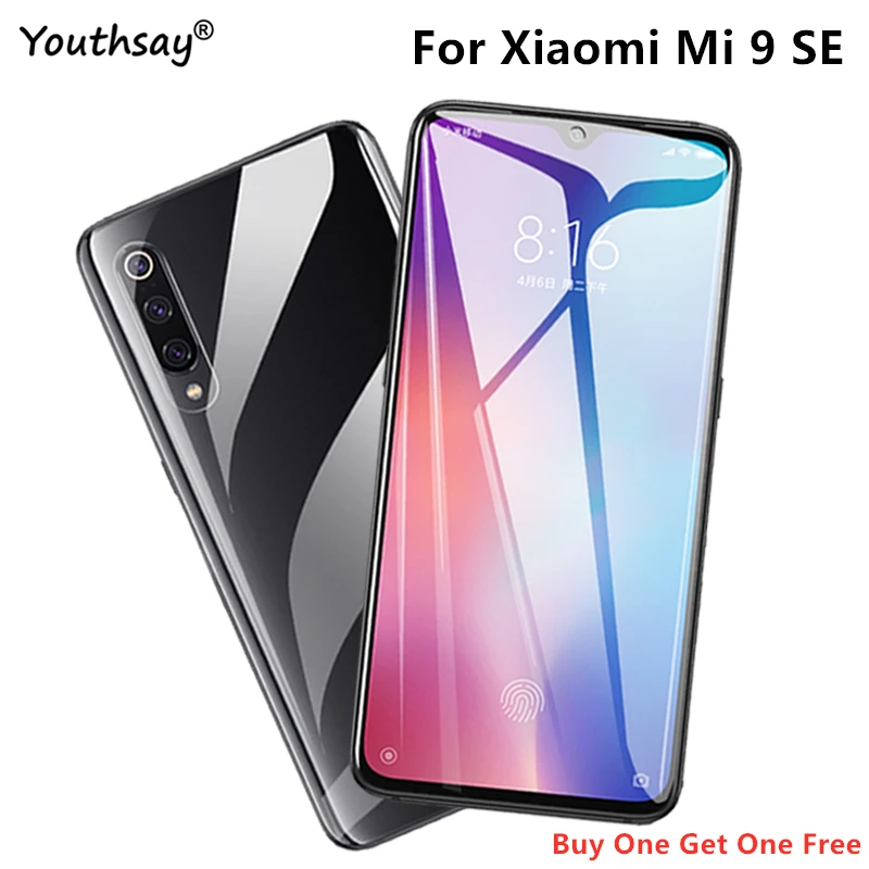 Protector de pantalla de vidrio templado para Xiaomi Mi 9 SE, cubierta de pegamento completo, 2 uds.-0