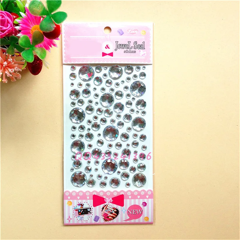 

1pc Round Style Self Adhesive Sticker Crystal Jewel Diamond Sticker DIY 3D Crystal Rhinestones Glitter Stickers Sent Randomly