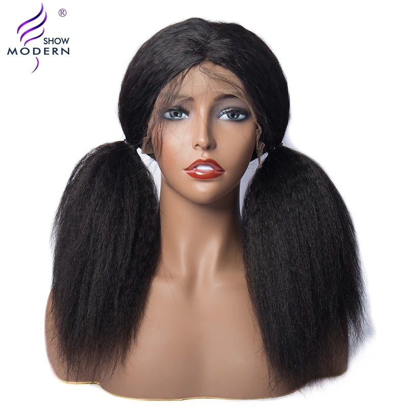 Yaki lisse 13*4 перруке кружево спереди cheveux humain для femme noire 150% де densite Bresilien предварительно plume perruque yaki remy