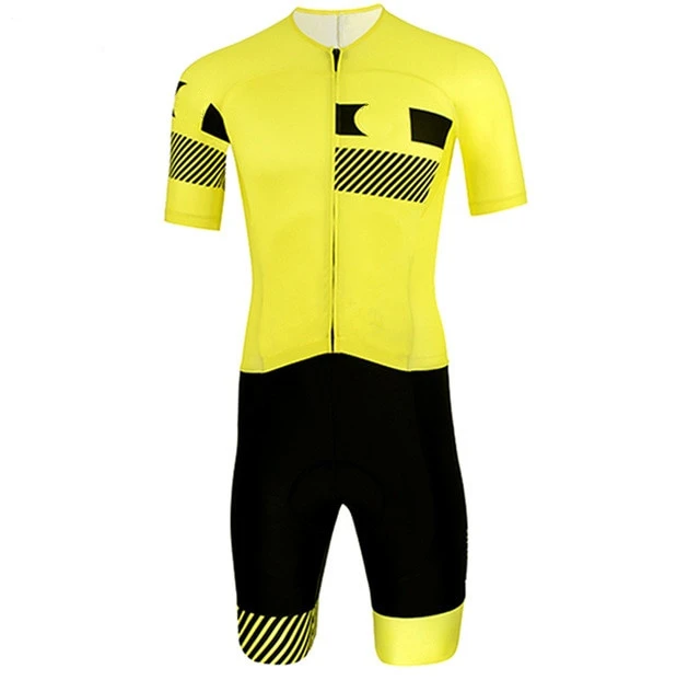 

2019 Pro Team Triathlon Suit black yellow bike clothing cycling skinsuit triathlon ropa ciclismo skin suit speedsuit jumpsuit